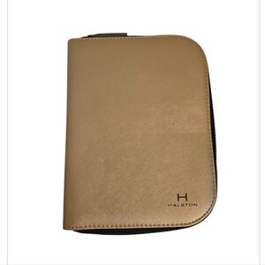Halston Zip Around Jewelry Travel Case in Gold Metallic NWOT
